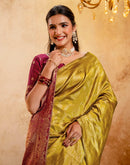Dark Mustard Silk Woven Banarasi Saree
