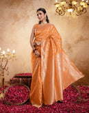 Orange Silk Woven Banarasi Saree