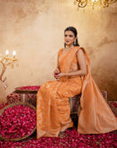 Orange Silk Woven Banarasi Saree