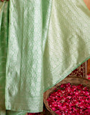 Mint Green Silk Woven Banarasi Saree