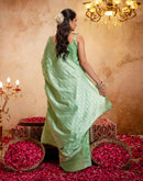 Mint Green Silk Woven Banarasi Saree