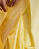 Light Yellow Silk Woven Banarasi Saree