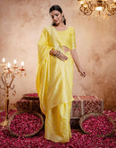 Light Yellow Silk Woven Banarasi Saree
