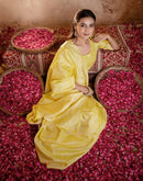 Light Yellow Silk Woven Banarasi Saree