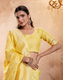 Light Yellow Silk Woven Banarasi Saree