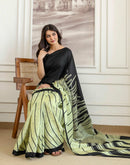 Pista Green Khadi Printed Saree