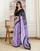 Lavender Khadi Printed Saree