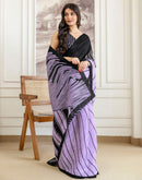 Lavender Khadi Printed Saree