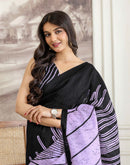 Lavender Khadi Printed Saree