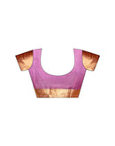 Lavender Organza Woven Border Saree