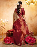 Beige Silk Woven Kanjivaram Saree