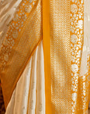 Beige Crepe Silk Foil Printed Saree