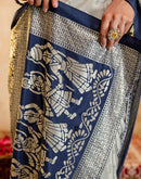 Off White Crepe Silk Foil Printed Saree