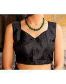 Black Khadi Polka Dot Printed Saree