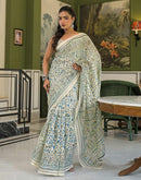 Beige Khadi Printed Saree