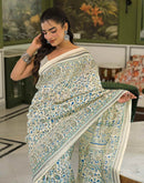 Beige Khadi Printed Saree