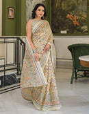 Beige Khadi Printed Saree