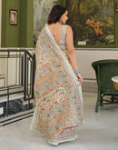 Beige Khadi Printed Saree