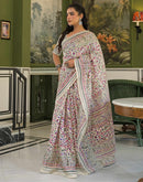 Beige Khadi Printed Saree