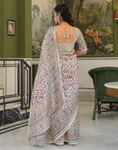 Beige Khadi Printed Saree