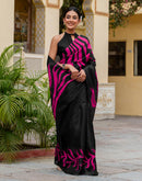 Black Khadi Printed Saree