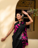 Black Khadi Printed Saree