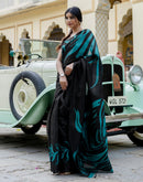 Black Khadi Printed Saree