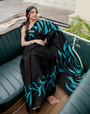 Black Khadi Printed Saree