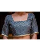 Navy Blue Khadi Warli Printed Saree