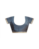 Navy Blue Khadi Warli Printed Saree
