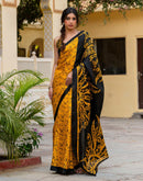 Yellow Khadi Abstract Printed Saree