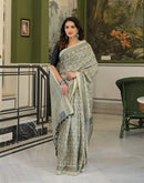 Beige Khadi Printed Saree
