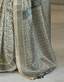 Beige Khadi Printed Saree