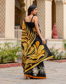 Black Khadi Printed Saree