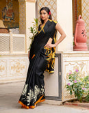 Black Khadi Printed Saree