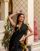 Black Khadi Printed Saree