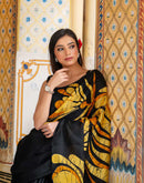 Black Khadi Printed Saree
