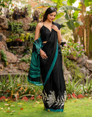 Black Khadi Printed Saree