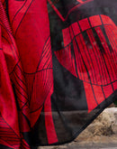 Red Khadi Printed Saree