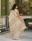 Beige Khadi Printed Saree