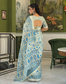 Beige Khadi Printed Saree