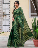 Green Khadi Printed Saree