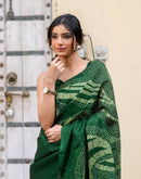 Green Khadi Printed Saree