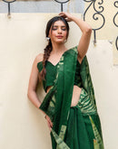 Green Khadi Printed Saree