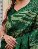 Green Khadi Printed Saree