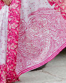 White Khadi Printed Saree