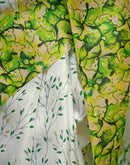 White Khadi Printed Saree