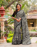Black Khadi Printed Saree