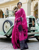 Pink Khadi Printed Saree