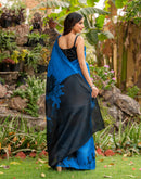 Blue Khadi Printed Saree